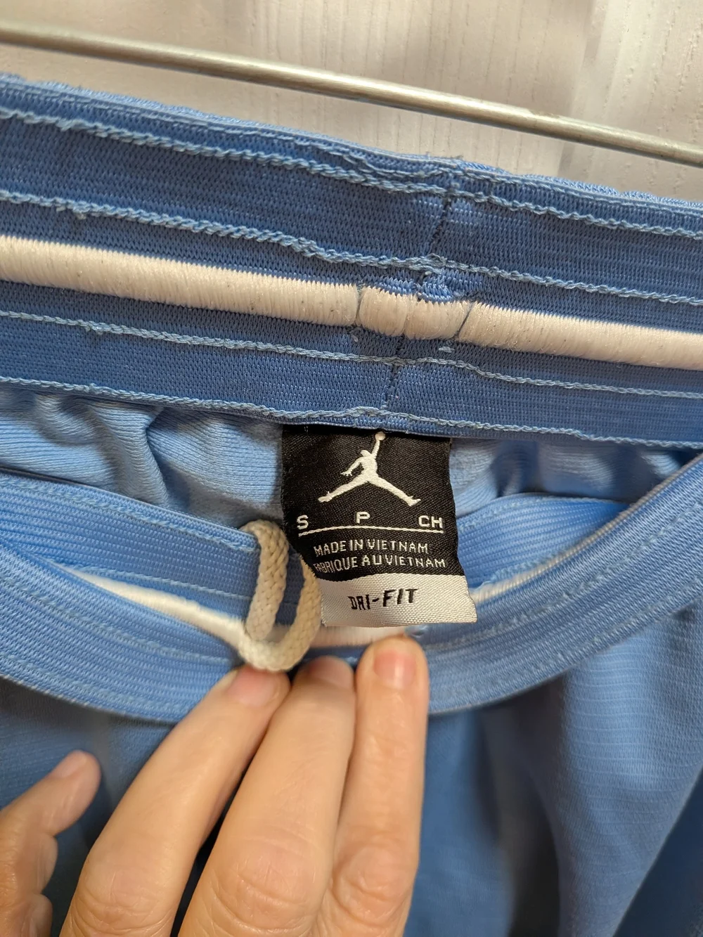 Jordan UNC Light Blue and White Men's Athletic Shorts Jumpman Size Small